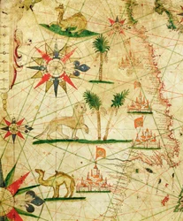 La Costa Norte de África, de un atlas náutico, 1651 (detalle)
